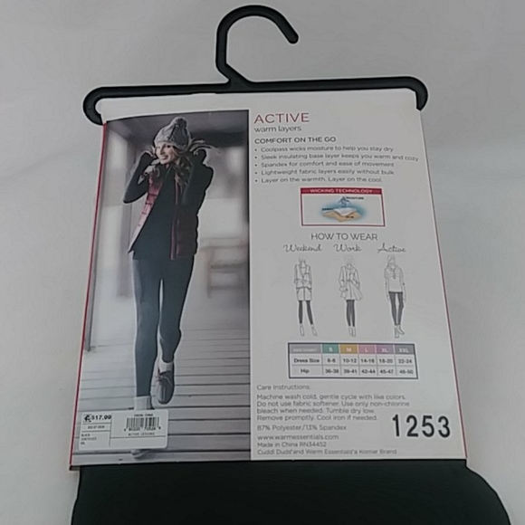 Cuddl Duds Women's Active Thermal Leggings Black XXL - Picture 2 of 4